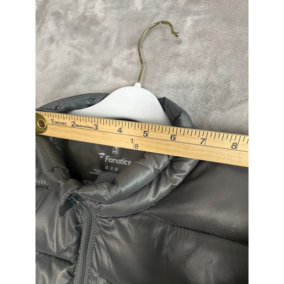 Fanatics NBA Puffer Jacket Gray Full‎ Zip Lightweight Down Men's M - Picture 8 of 9